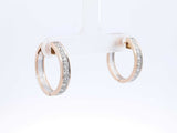 1.0 Cttw Diamond & 14k Two-tone Latch-back Hoop Earrings 6.3 Grams Fw0925wrxdu