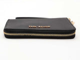 Michael Kors Crossgrain Zip Around Wallet Wristlet Black Aa0726lrsa