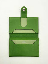 Hermès R.m.s. Card Holder In Green Evercolor Calfskin Fw0125oxzsa