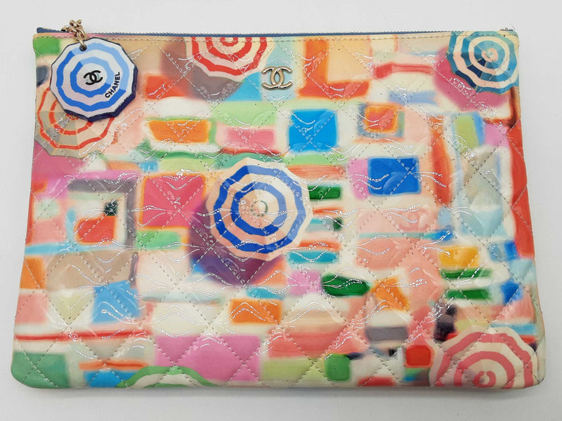 Chanel Charm O Case Veau Verni Multicolor Umbrella Pouch Do0625exzde