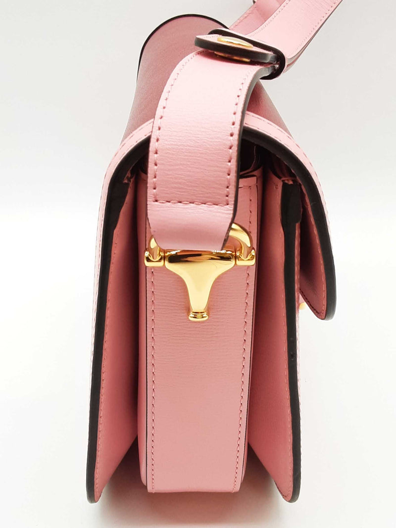 Gucci 602204 Horsebit 1955 Red Pink Leather Shoulder Bag Do1224llxzde