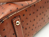 Dooney & Bourke Ostrich Leather Lexington Tote Bag In Cognac Eb0326pxsa