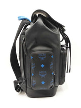 Mcm Brandenburg Visetos Logo Embossed Black Leather Backpack Fw0525wrxdu