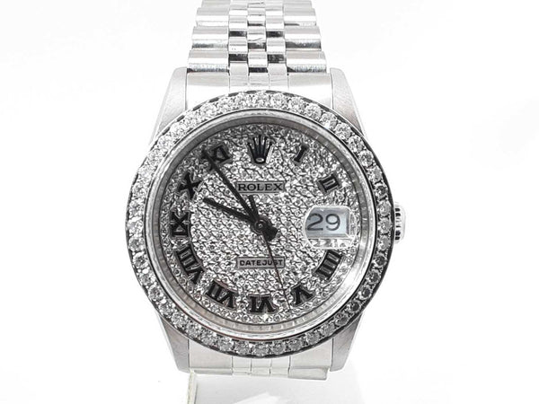 Rolex Datejust 36mm Aftermarket Diamonds Automatic Watch Sd1025izxzsa