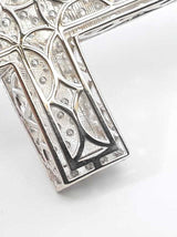 4.15 Cttw Diamond & 14k White Gold Cross Pendant 11.9 Grams Fw0826lsxzdu