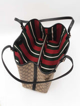 Gucci Emblem Large Tote In Beige & Brown Gg Monogram Coated Canvas Fw1225lzxzdu