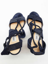 Jimmy Choo Margo Blue Denim Heel Size Eu 36.5 Do0226rxde
