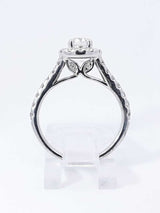 0.85 Cttw Diamond & 14k White Gold Halo Engagement Ring 3.9g Size 6 Fw0326prxdu