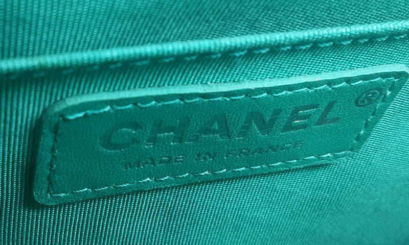 Chanel Teal Leather Boy Flap Shoulder Bag Eb1223oxxzsa