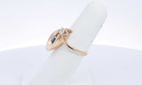 14k Yellow Gold Diamond & Blue Stone Ring Size 6 5.86 Grams Eb0224osrsa