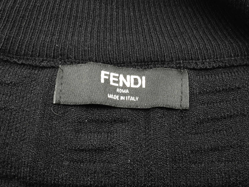Fendi Logo Embossed Black Zipper Jacket Do0425rxzde