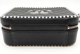 Chanel Quilted Caviar Black & White Striped Filigree Vanity Case Eb1225wrxzde