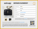 Yves Saint Laurent Sunset Wallet With Chain In Croc-embossed Leather Fw0326cxzdu Entrupy Certificate