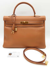 Hermes Kelly 35 Gold Brown Epsom Gold Hardware Shoulder Bag Do0225erxzde