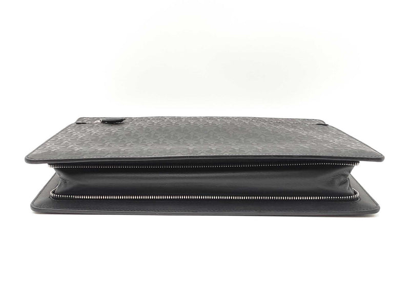 Salvatore Ferragamo Gancini Embossed Black Leather Laptop Briefcase Fw0825rxzdu