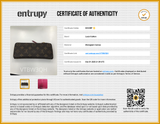 Louis Vuitton Monogram Canvas Clemence Wallet Eb0326oxzdu Entrupy Certificate
