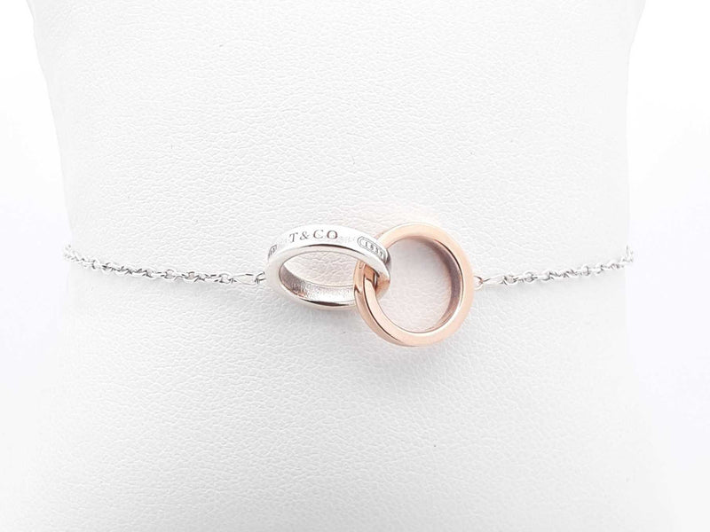 Tiffany & Co. Interlocking Circles Silver Bracelet 3 Grams 6 - 7 Inch Fw0525lrxdu