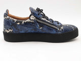 Giuseppe Zanotti Frankie Low Top Blue Snakes Shoes Size 43 Aa0326ezsa