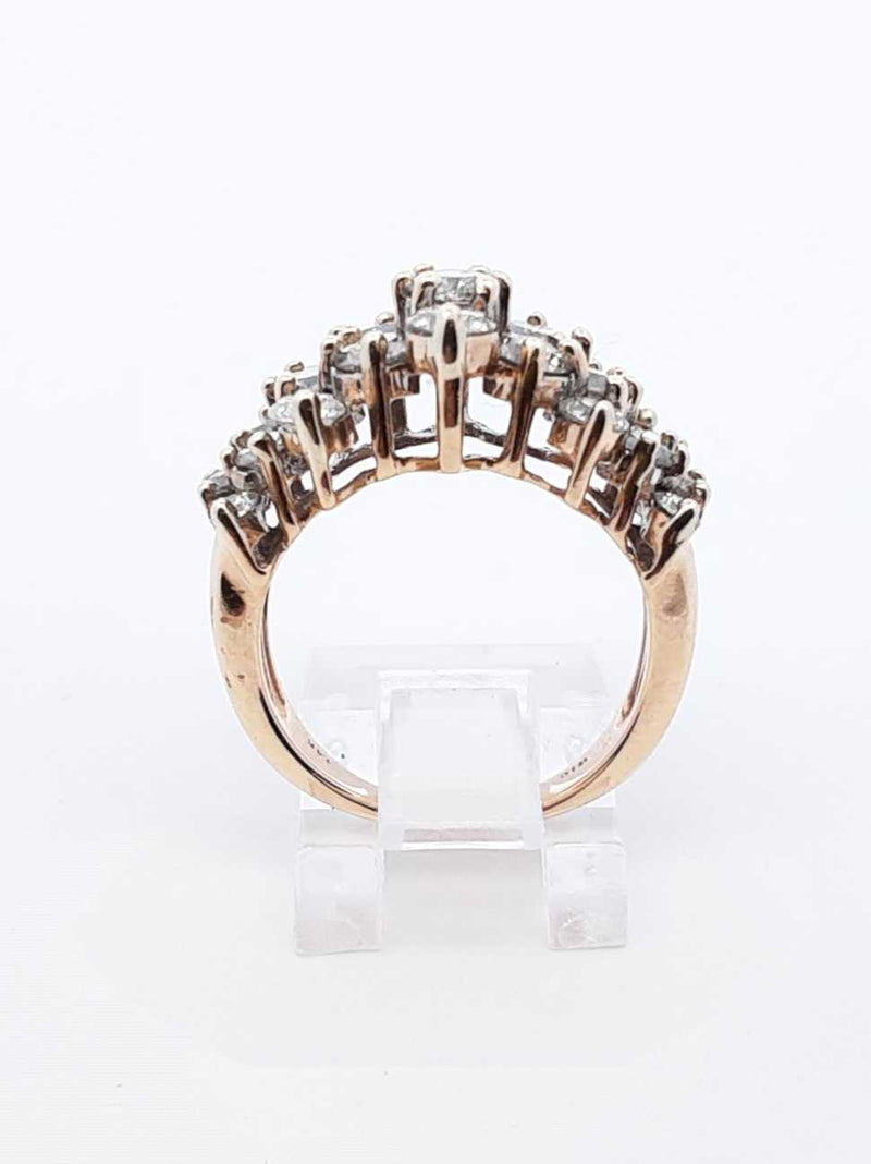 3.43 Cttw Diamond & 14k Yellow Gold Waterfall Ring 7.1 Grams Size 6 Fw0825scrdu