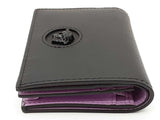 Versace Dpdi058 Black Lilac Purple Leather Bifold Wallet Do0925lxzde