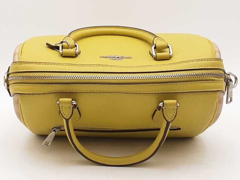 Coach Rowan Satchel Signature Green Handbag Aa1124pzsa