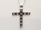 1.30 Cttw Lab Grown Diamonds 0.925 Silver 5.4g Cross Pendant Necklace 19 In Do0325llrde