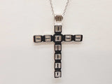 1.30 Cttw Lab Grown Diamonds 0.925 Silver 5.4g Cross Necklace 19 In Do0325llpde