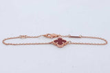 Van Cleef & Arpels 18k Rose Gold Carnelian Alhambra Bracelet 5.5 In Eb1026rxzde