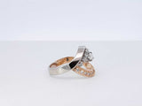 0.85 Cttw Diamond & 14k Two-tone Gold Wave Ring 5.9 Grams Size 7 Fw1025prxdu