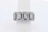 1.5cttw Diamond Ring In 10k White Gold 12.7 Grams Size 8 Eb0526ixzdu