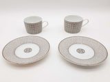Hermes Mosaique Au 24 Gray Porcelain Cup Saucer Set 2 Do0426oxzde