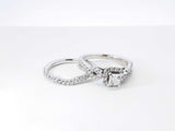 1.12 Cttw Diamond & 14k White Gold Princess-cut Halo Bridal Set 7.5 Grams Size 6.5 Fw0726crxdu