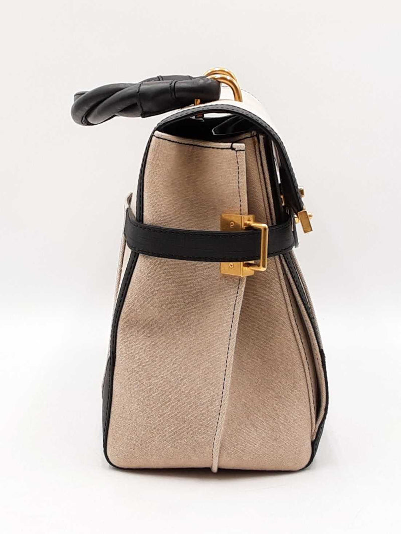 Balmain B-buzz Tote Bag In Canvas & Leather Fw0925pzxdu