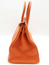 Hermes Birkin 35 Orange Togo Palladium Handbag Do0325crxzde
