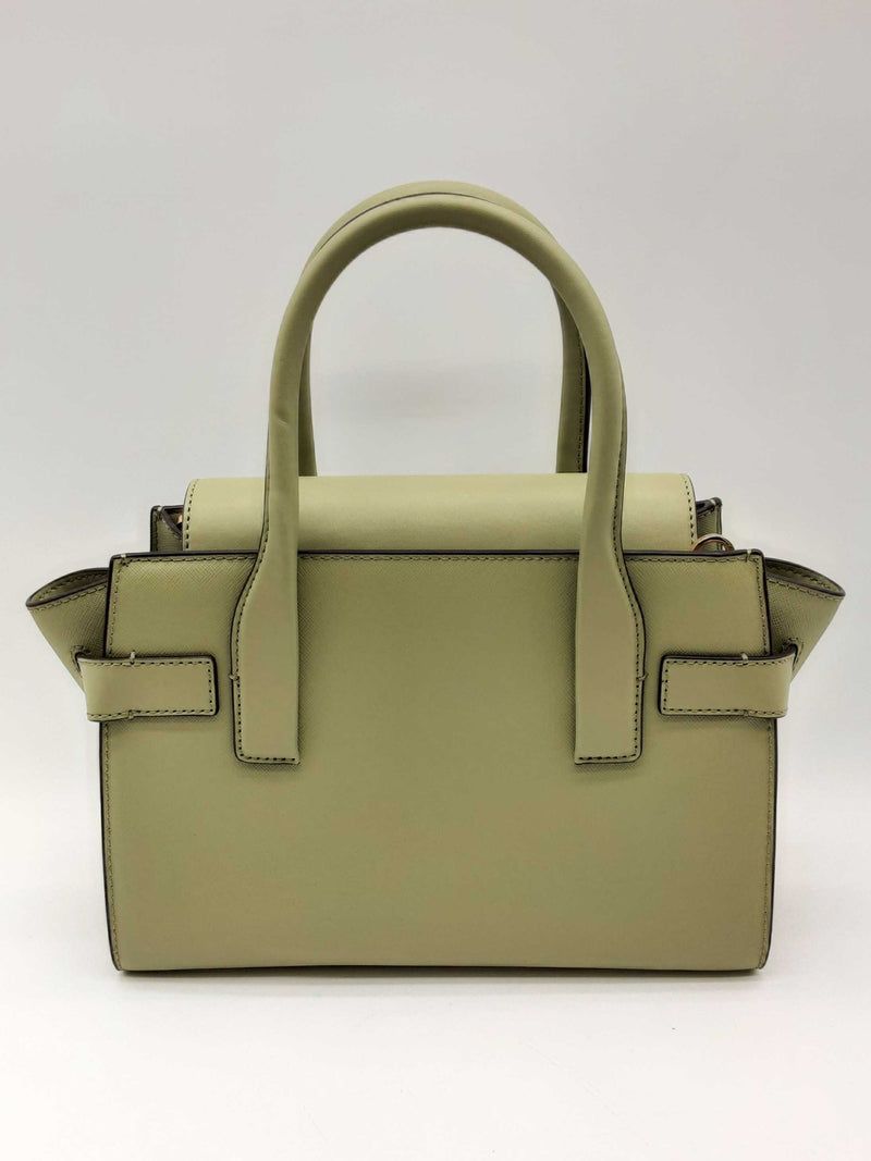 Michael Kors Carmen Belted Green Coated Canvas Crossbody Satchel Do1224ixde