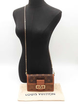 Louis Vuitton Dauphine Chain Wallet In Monogram & Reverse Monogram Coated Canvas Fw0625ezxdu