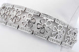 Approx. 2.8ctw Diamond Flower Bracelet 14k White Gold 37.26g 8 Inch Eb1024loxzsa