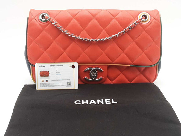 Chanel Quilted Lambskin Small Paris-cuba Red Handbag Aa0625lrxzsa