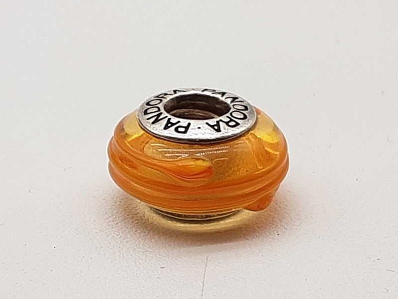 Pandora Orange Ribbon Murano Glass 0.925 Silver 2.8g Charm Do0425cde