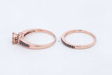 Approx. 0.2ctw Diamond Wedding Set In 14k Rose Gold 5.11g Size 8.25 Eb0124pxzsa