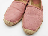 Gucci 466902 Gg Pink Canvas Espadrilles Slip On Shoes Size Eu 38.5 W Do0525rxde