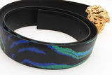 Versace Medusa Leather Reversible Belt Gold Tone Buckle Size 100/40 Eb0226lxzde