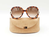 Chloé Square Sunglasses In Tortoise-shell With Gradient Lenses Fw0126rzdu