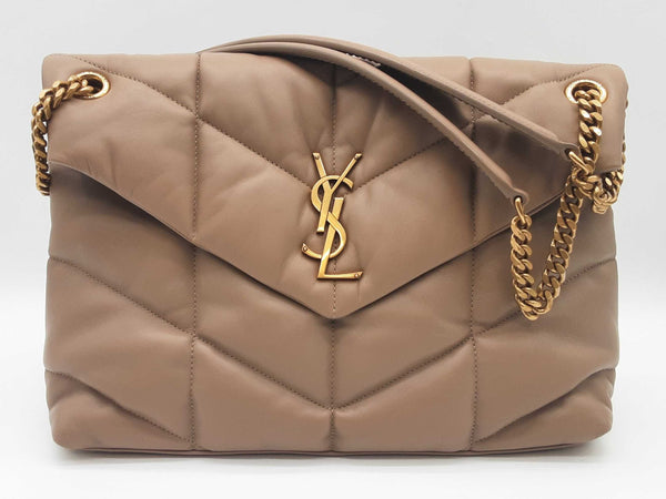 Yves Saint Laurent Ysl Loulou Beige Puffer Leather Shoulder Bag Do0925sxzde