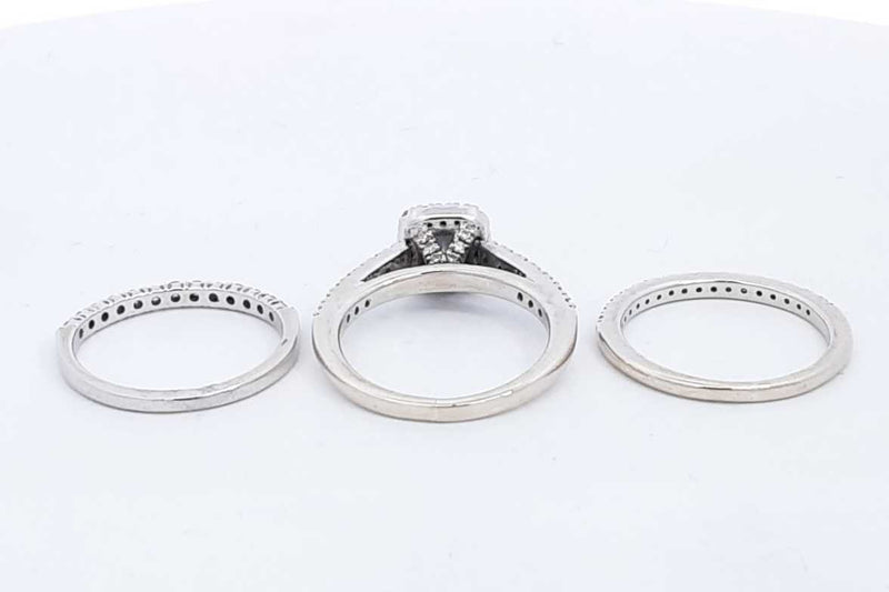 Approx. 1.1ctw Diamond Wedding Set 14k White Gold 7.2 Grams Size 5.5 Eb0824wixsa