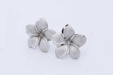 14k White Gold Plumeria Stud Earrings 2.2 Grams Eb0226pxde