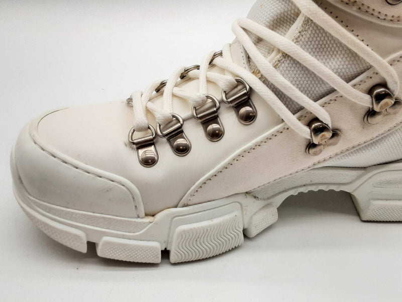 Gucci Flashtek White Fur Lined Sneakers Size It 38.5 Do1224loxde
