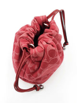 Coach Faye Mini Drawstring Bag In True Red Signature Denim Fw0726wxdu