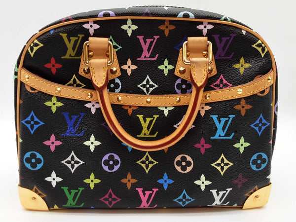 Louis Vuitton Takashi Murakami Trouville Black Multicolor Monogram Coated Canvas Handbag Do0525lxzxde