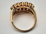 Approx 1.4 Ctw Diamonds 14k Yellow Gold 6.6g Ruby Ring Size 7.25 Do1224loxzde